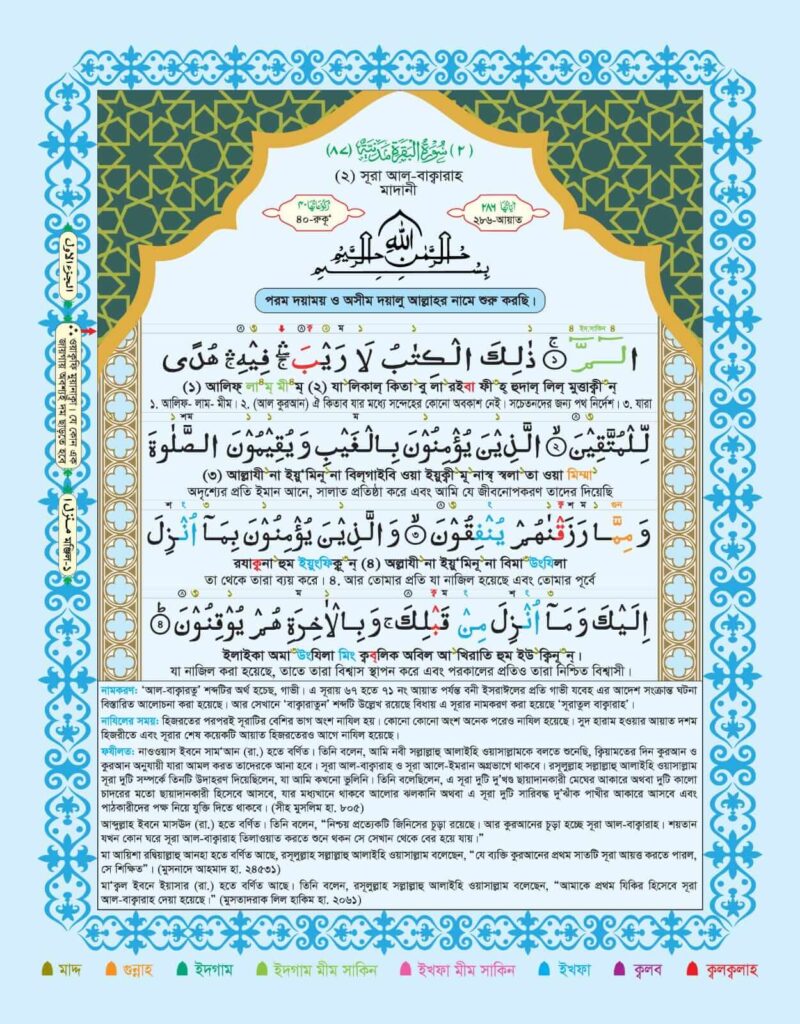 কালার কোডেড সহজ কারিয়ানা কুরআন মাজীদ